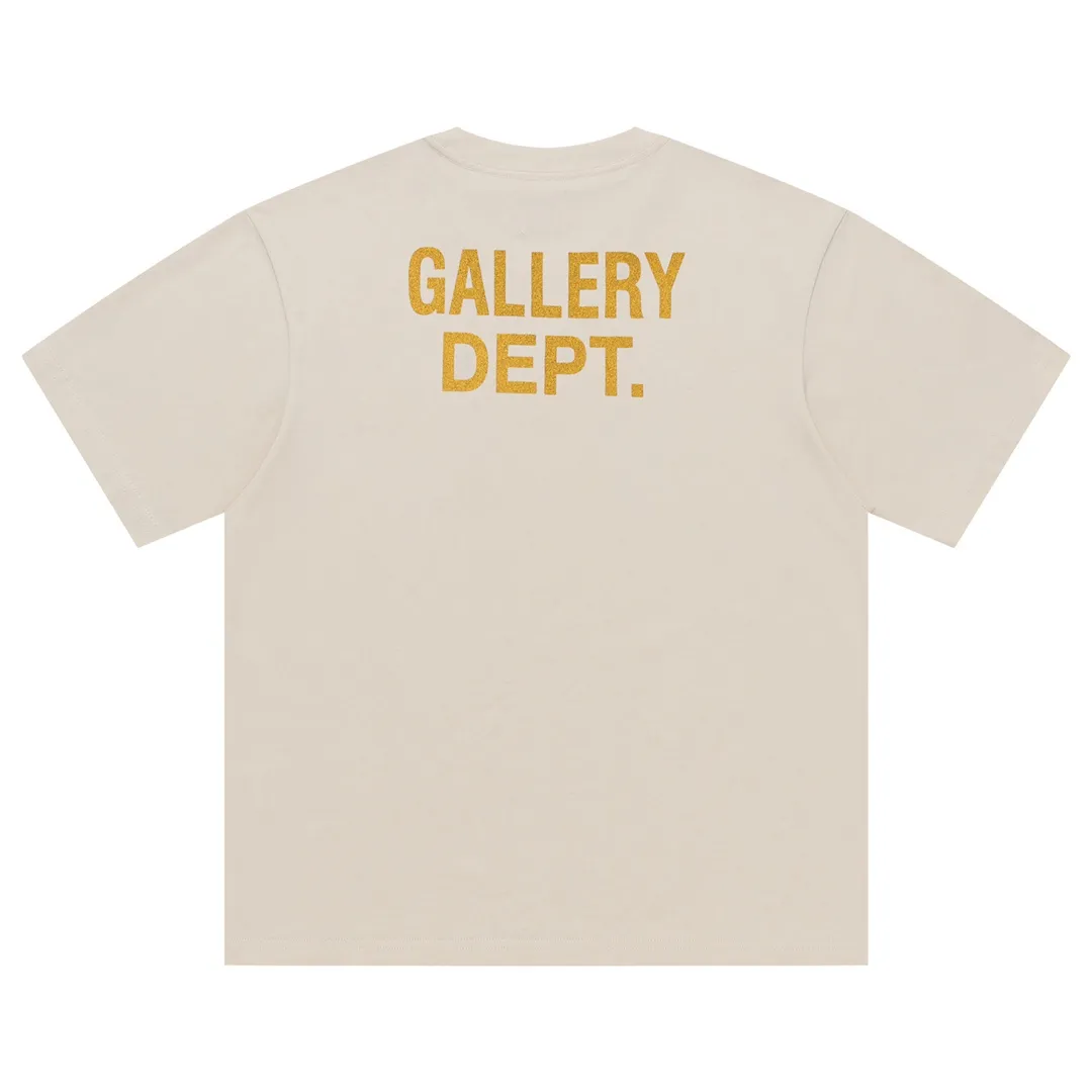 Model D139 Gallery dept American trendy brand offset printing ten gold powder printing, high street short-sleeved T-shirt, the printing is breathable, soft and non-sticky. After shrinking and shaping, it is soft, comfortable and breathable, does not pill, does not fade and does not change shape, S-XL, p106